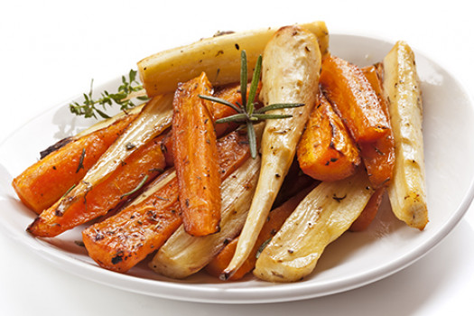 Spicy Carrots and Squash on a plate