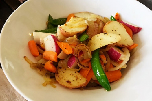 Spring Vegetable Sauté in a bowl