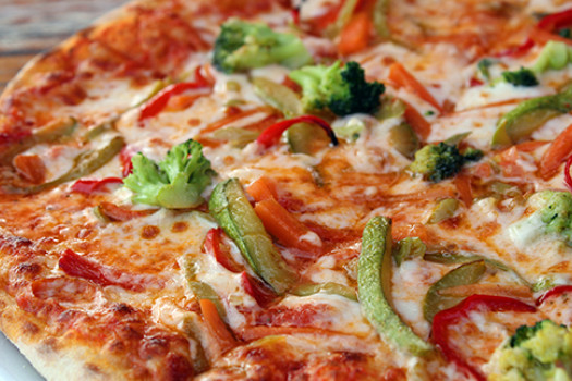 Vegetable Pizza fresh out of the oven