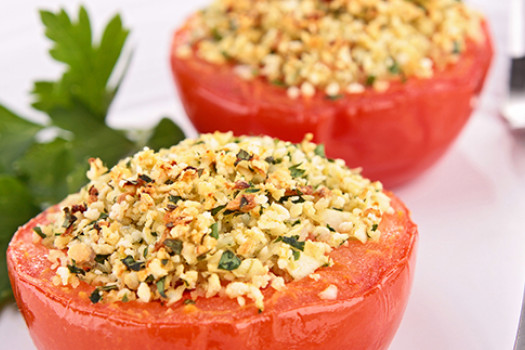 Stuffed Tomatoes on a serving dish