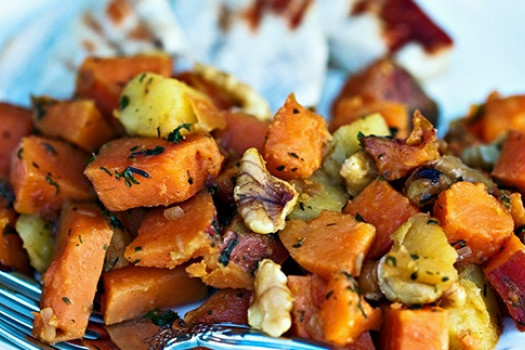 Sweet Potato and Apple Bake on a plate