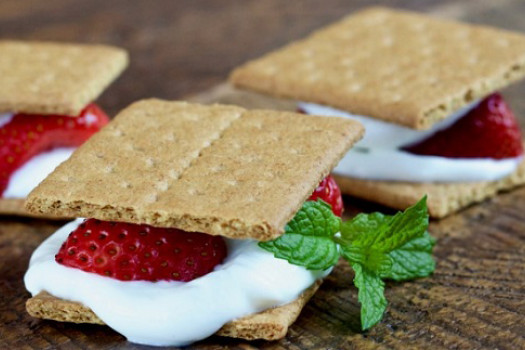 Strawberry S'Mores ready to eat