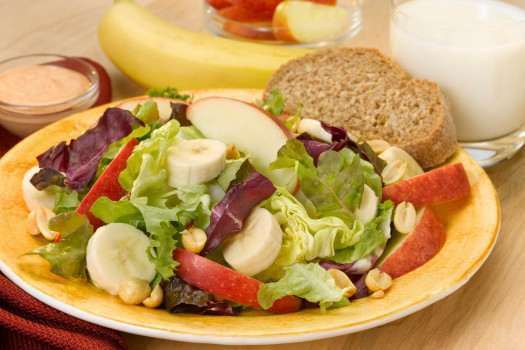 Apple Banana Salad with Peanuts