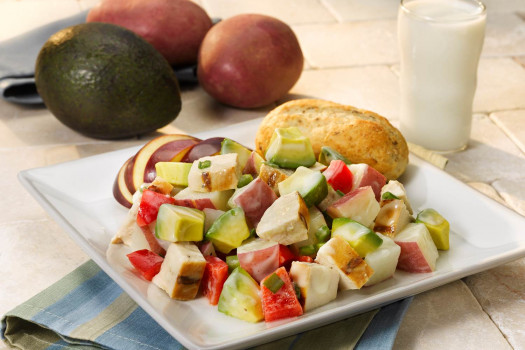 Avocado, Potato, and Grilled Chicken Salad