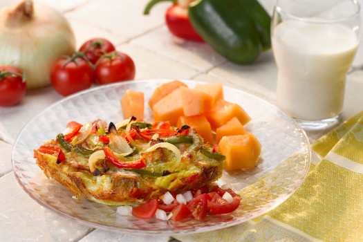 Bell Pepper and Vidalia Onion Strata with Fresh Salsa