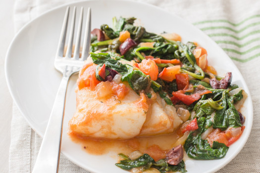 plate of Fish with Spinach