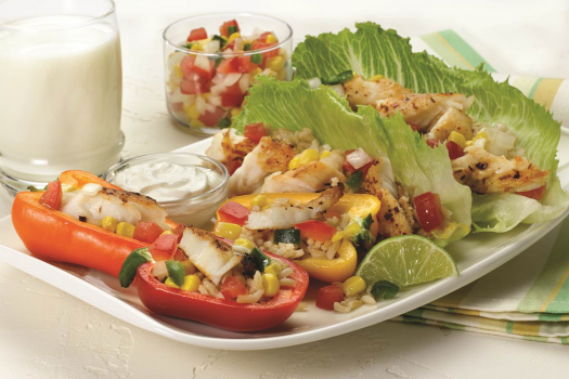 plate of Fiesta Lettuce Wraps and Pepper Boats