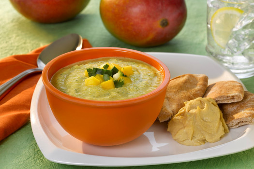 Mango Cucumber Soup in a bowl