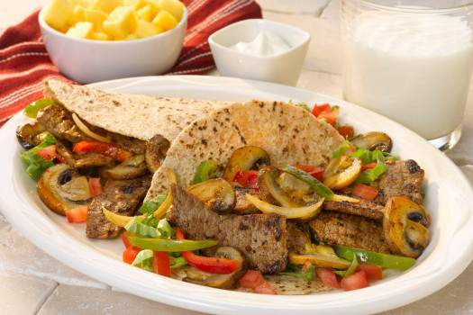 Mushroom Steak Fajitas on a plate