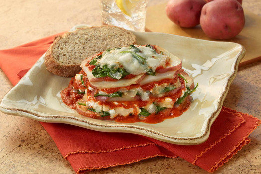 Potato Spinach Lasagna on a plate