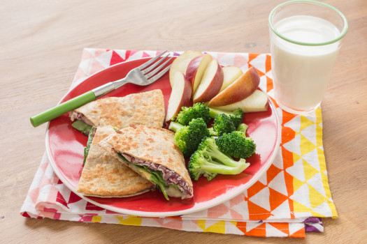 Red Bean Quesadilla on a plate