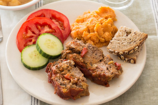 Glazed Meatloaf on a plate