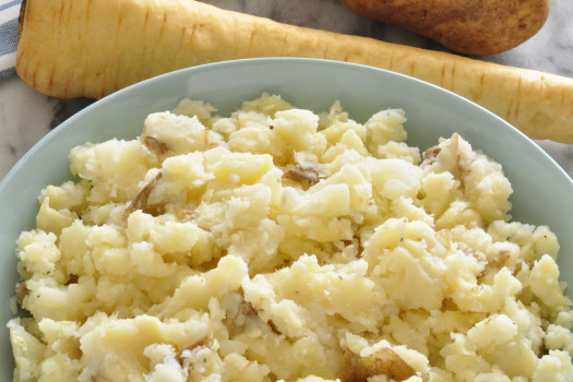 Mashed Parsnips and Potatoes in a bowl