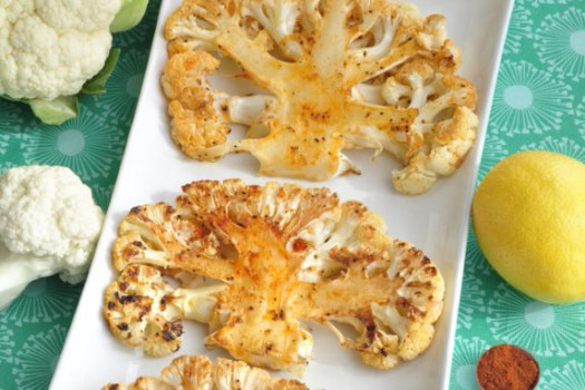 Roasted Cauliflower Steaks on a platter