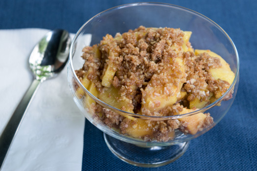 Peach Crisp in a bowl