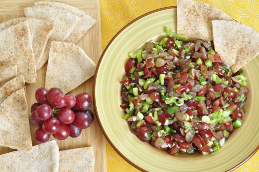 bowl of grape salsa