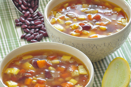 two bowls of soup