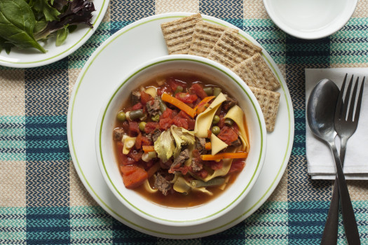 Hearty Vegetable Beef Soup in a bowl