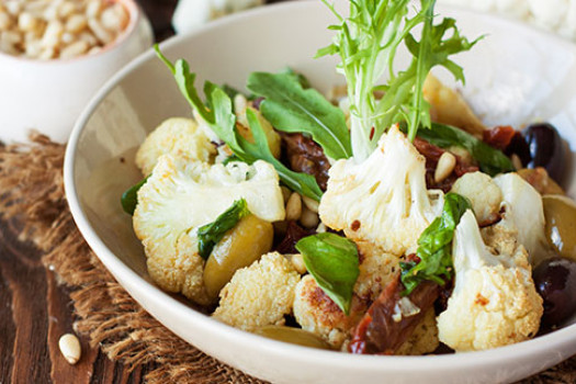 bowl of Hearty Vegetable Salad with Herb Dressing