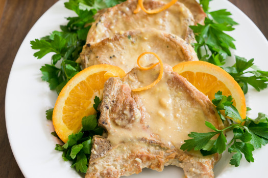 Honey Mustard Pork Chops on a plate