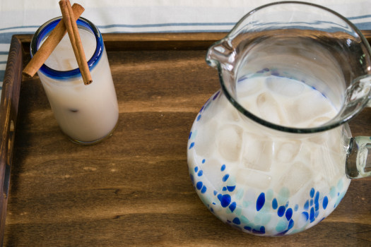 Horchata in a pitcher