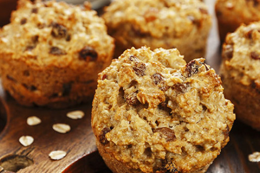 Oatmeal Raisin Muffins ready to eat