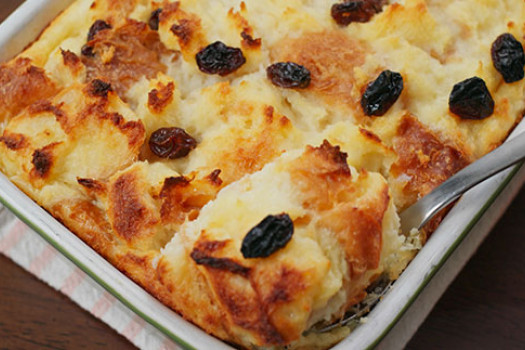 Old Fashioned Bread Pudding in a pan