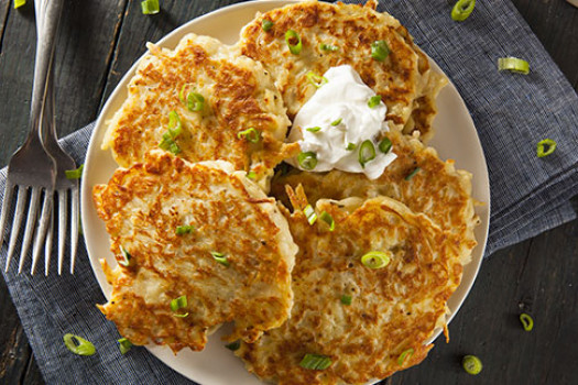 Oven-Baked Potato Pancakes on a plate