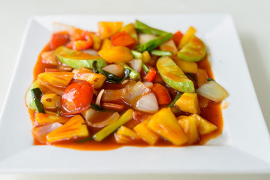 Sweet and Sour Vegetables on a plate