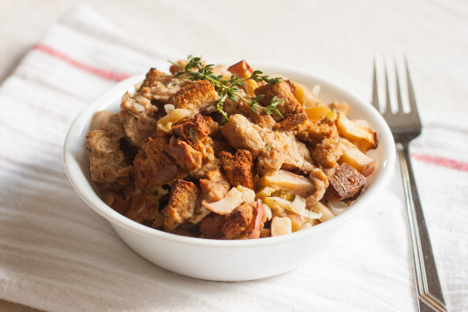 Grandma's Stuffing in a bowl