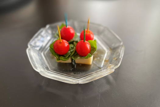 Mini Caprese Bites on a plate