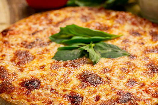 Rice-Crusted Pizza on a pan