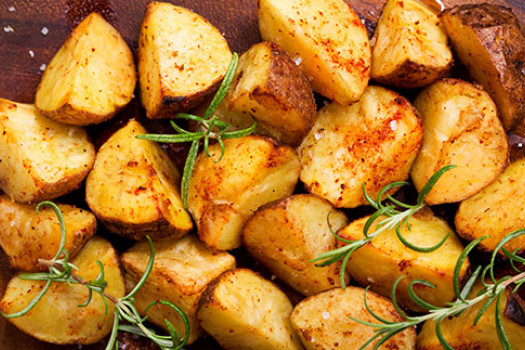 Roasted Herb Potatoes in a pan