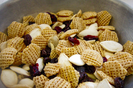 Roasted Pumpkin Seed Snack Mix in a bowl