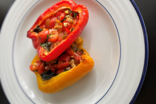 Vegetarian Stuffed Peppers on a plate