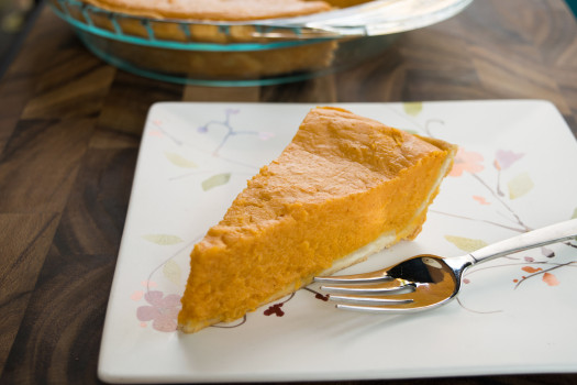 Mock Southern Sweet Potato Pie on a plate