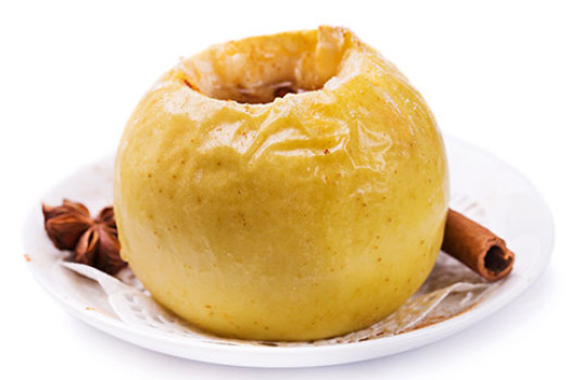 Microwave Baked Apple on a plate