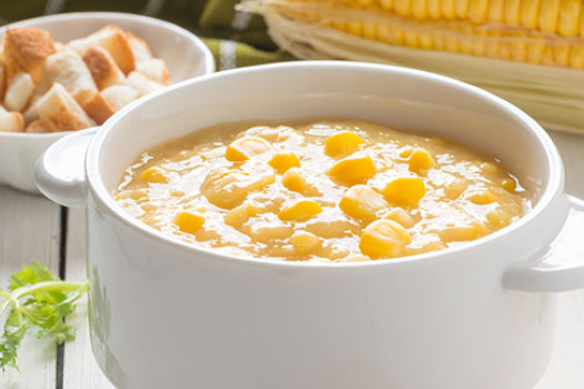 Microwave Potato Corn Chowder in a bowl