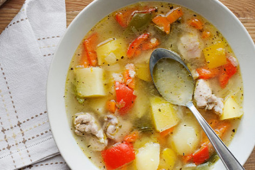 Quick Chicken & Vegetable Soup in a bowl