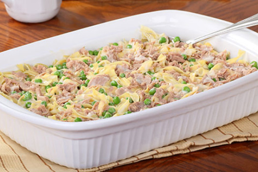 Quick Tuna Casserole in a baking dish