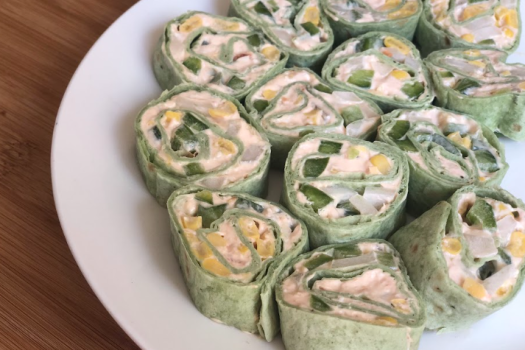 vegetable pinwheels on a plate