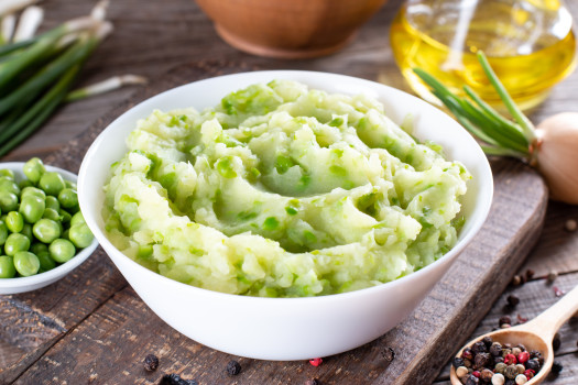 bowl of Green Mashed Potatoes