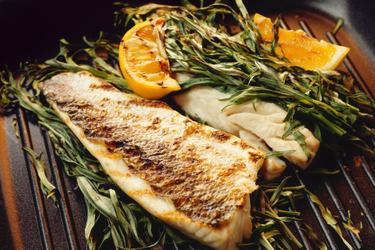 Sautéed Walleye with Tarragon on a grill