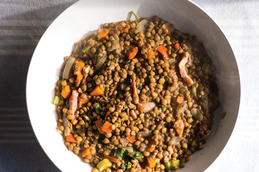 Lentil Vegetable Salad in a bowl