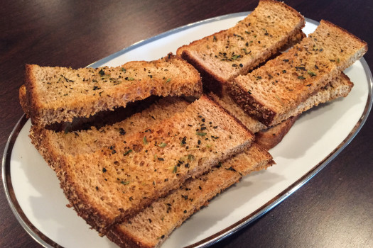 Whole Wheat Garlic Bread Sticks on a plate