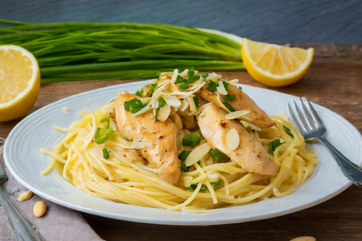 Zingy Lemon Chicken Pasta on a plate