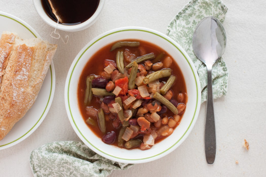 Italian Bean Soup in a bowl