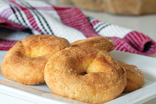 image of homemade bagels on a plate