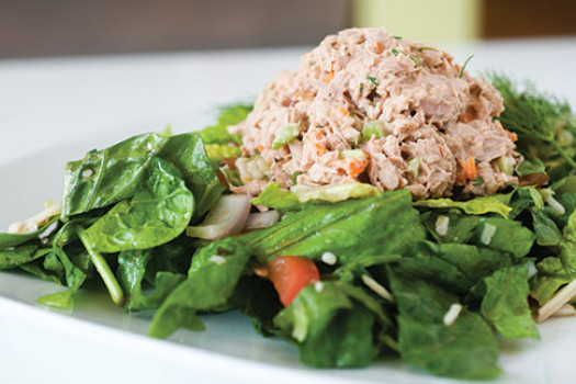 image of Tuna Salad on Greens on a plate