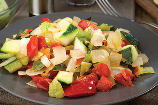 image of zucchini stir fry recipe on a plate